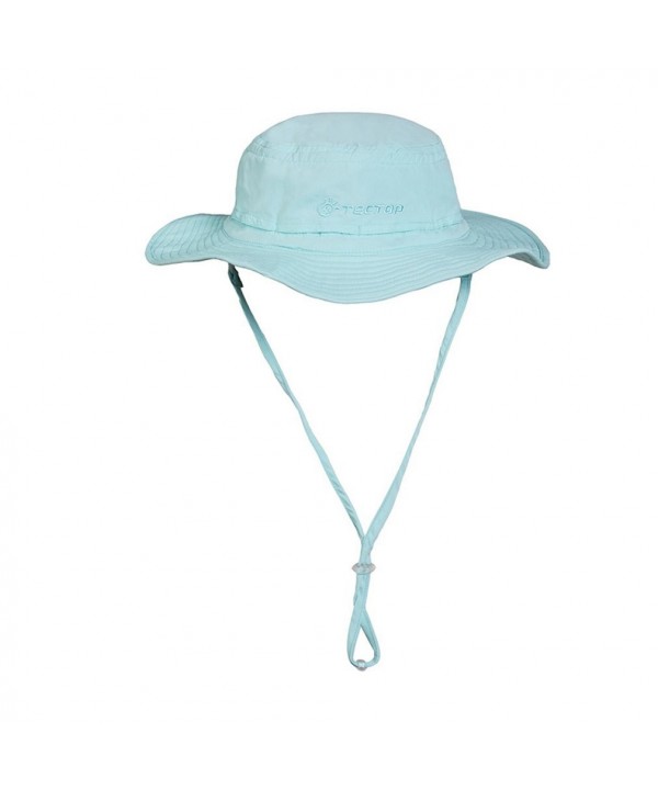 TETOP Wide Brim Fishing Hiking Outdoor Anti UV Sun Summer Beach Hat - Sky Blue - CA11O009DIX