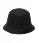 The Hat Depot 800HT710 Women's Vintage Style Cloche Felt Hat-3colors - Black - C8125MOQKJ5