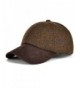 VOBOOM Men's Wool Herringbone Baseball Cap Check Woolen Adjustable Suede Peak - Brown - CI184TZW3QX
