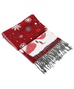 Dance Fairy Winter Long Scarf Warm Wrap Soft Thickened Shawl with Tassels - Purplish Red - CE1899M72AY