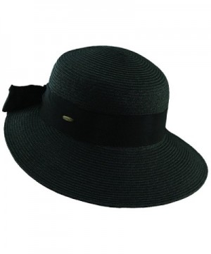 Scala Paper Braid Big Brim Sun Summer Hat - Black - C311JROR7N5
