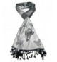 Lovarzi Women's Butterfly Scarf - Butterfly pashmina scarf for ladies - Silver & Black - CY11GRV9H11