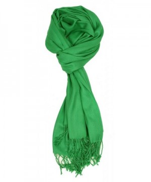 Love Lakeside-Large- Soft- Silky Pashmina Shawl- Wrap- Scarf in Solid Colors - Kelly Green - C01883ZL4SU