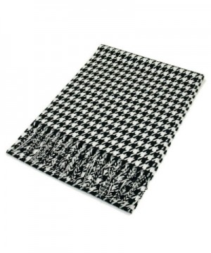 Classic Premium Unisex Houndstooth Winter Fringe Scarf - Different Colors Available - Black/White - CO115KISEXT