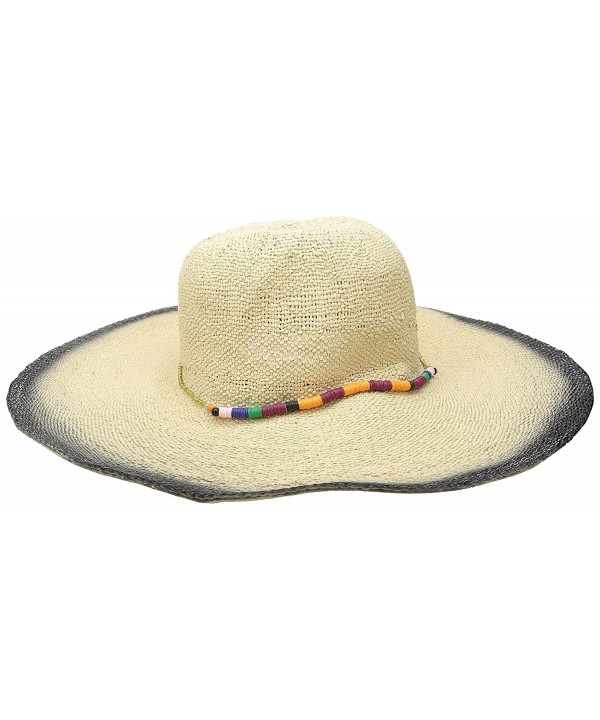 San Diego Hat Company Women's Fine Weave Round Crown Sun Hat With Dyed Edges - Natural/Black - C3126AOQ5LX