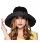 Maitose Women's Wide Brim Foldable Sun Hat - Black - CV11AZ6GDC9