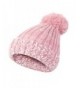 Winter Slouchy Cable Beanie Fleece - Pink - CR188HQA9EC