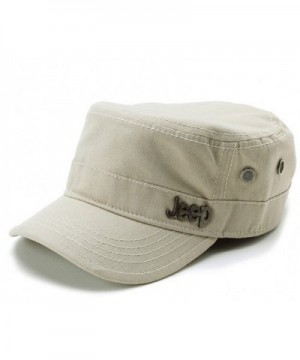 Men's Classic Flat Floppy Hat Summer Sun Baseball Hat Fishing Camping Travel - Beige - C4183NDNH9W