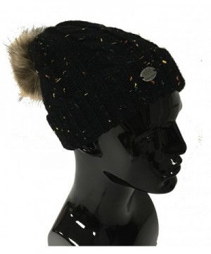 Womens Cable Slouchy Beanie Black