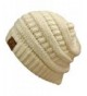 Winter White Ivory Thick Slouchy Knit Oversized Beanie Cap Hat-One Size-Ivory - CM110UC2EUT