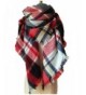 Wander Agio Womens Warm Scarf Square Shawls Large Mens Scarves Stripe Plaid Scarf - White Red Colour - CF185GY54YL