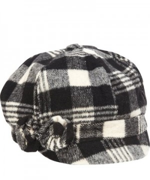 MAGID Women's Plaid Jockey Cap - Black - C611H00PPAJ