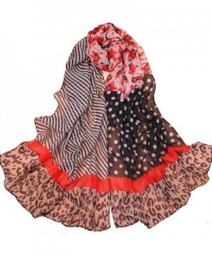 Leopard Cheetah Animal Print Stripe Polka Dot Scarf Shawl - C811TL81ZXF