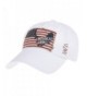 WITHMOONS Baseball Cap Vintage American Flag Patch Distressed CR1055 - White - CU12IGSHALZ