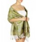 SERENITA Paisley lurex jacquard pashmina - Olive - CR12O3UZBVI