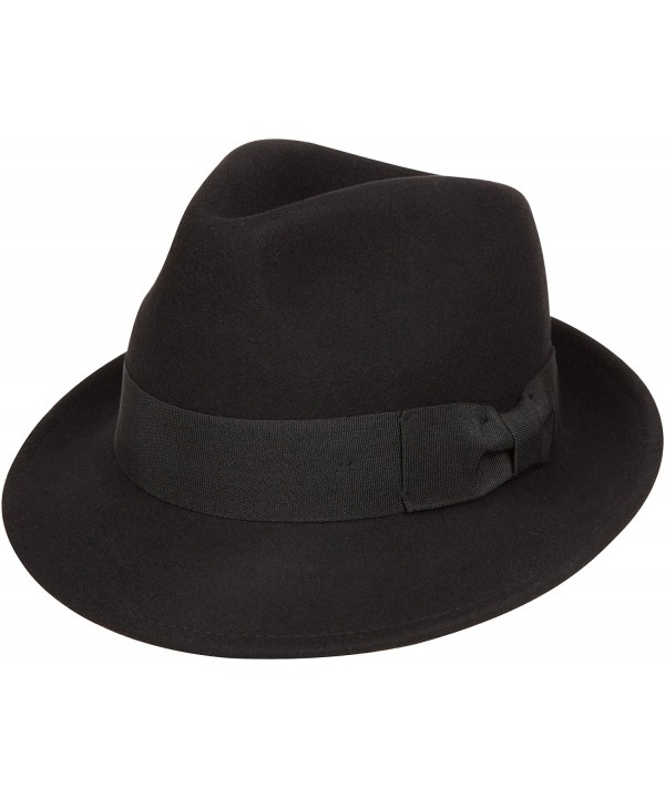 Sakkas Clark Grosgrain Bow Wool Trilby Fedora - Black - CP11H0H1WKF