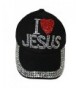 I Love Jesus Girl Ladies Denim Jean Campagne Adjustable Baseball Cap Hat - Black - CX12HLGT8TB