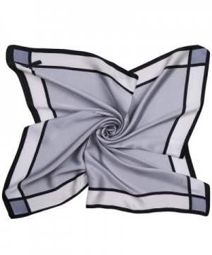 SOJOS Silk Scarf Women's Large Square Satin Neck Scarf Hairscarf 27.5 x 27.5 inches SC303 - A2 Grey Bowknot - CN186RCHW26