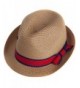 Men Women Short Brim Sunblock Summer Fedora Straw Hat With Manhattan Style - Brown2 - CC12GZ7O0YZ