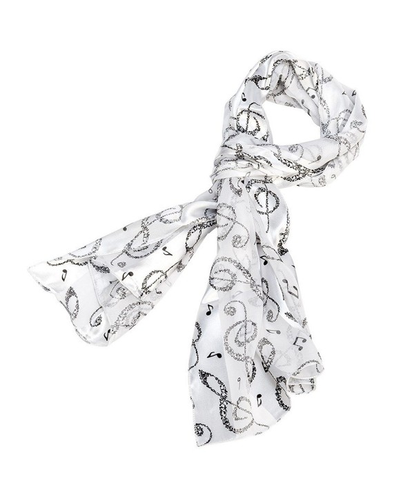 Music Note Scarf - Black and White - C811M2G6UBP