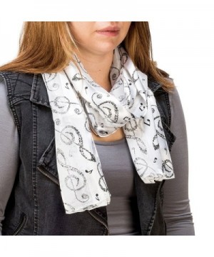 Black White Music Note Scarf