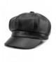 WETOO Women's Leather newsboy Hats Cap Vintage Wide Brim IVY Beret Cap - Black - C6186ZDE6X9