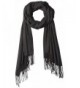 PURE STYLE Girlfriends Women's Super Soft- Elegant- Fringed Scarf Pashmina Shawl Vers - Black - C612N6EH7Y6