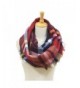 Winter Women Plaid Infinity Scarf -Fashion Tassel Soft Circle Loop Scarves for Women - Wine - CP188NDIEE4