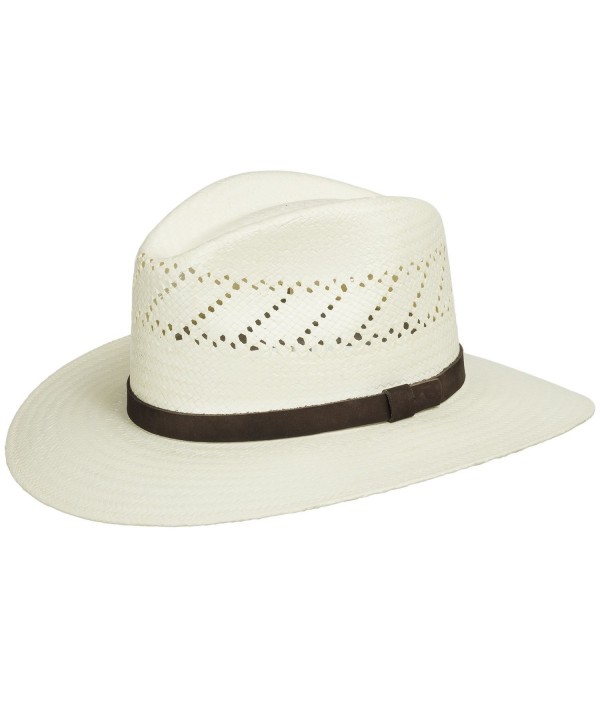 HAVANA Fedora Vented Panama Outback Straw Hat Ultrafino - Natural - C1114VVAW2L