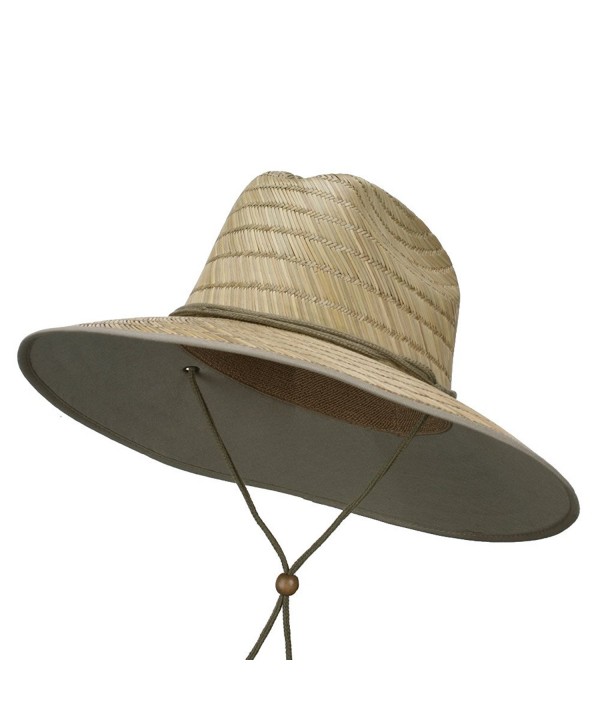 Straw Braid Lifeguard Sun Hat - Natural - CH11WTIXXG1