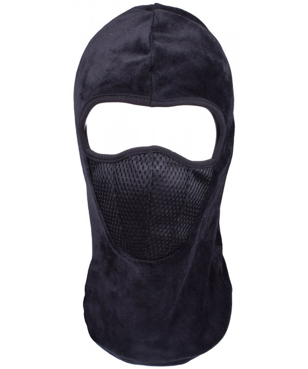 Winter Balaclava Hoods Fleece Ski Windproof Face Mask Motorcycle Neck Warmer - Black - CQ188HOZM83