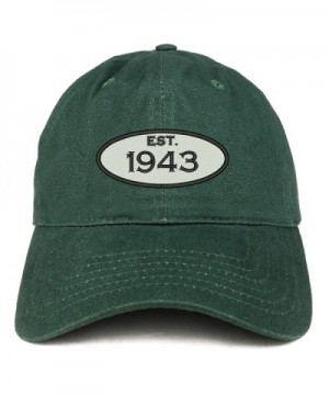 Trendy Apparel Shop Established 1943 Embroidered 75th Birthday Gift Soft Crown Cotton Cap - Hunter - C6180L0499U