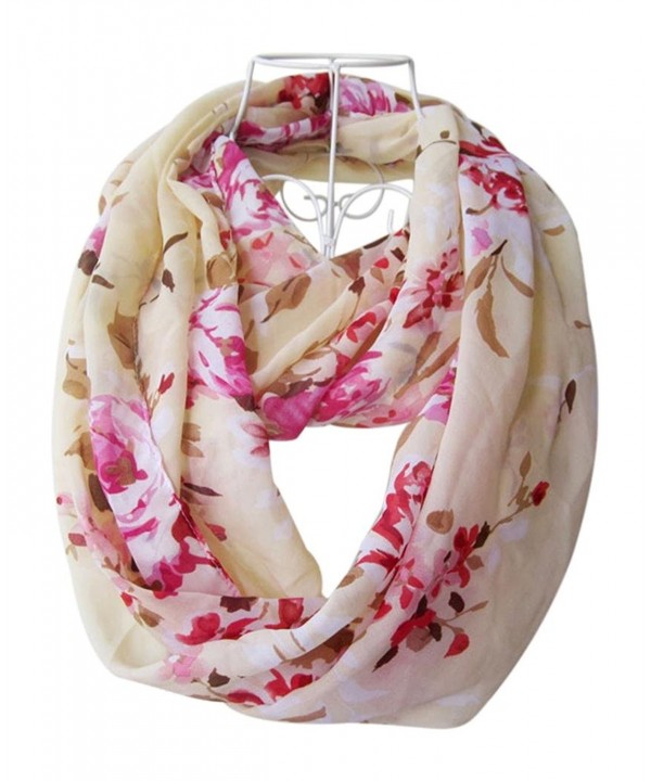 HONEYJOY Women Fashion infinity Flower Pattern Charming Print Shawl Scarf Wrap - Pink - C112NGGRNY6