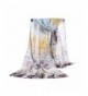 E-Clover Lightweight Chiffon Sheer Scarves: Women's Pretty Rose Print Scarf (Grey) - CS186LHY7GL