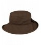 Juniper Women's Waxed Cotton Canvas Wide Brim Bucket Hat - Brown - CA11LV4H9QT