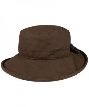 Juniper Women's Waxed Cotton Canvas Wide Brim Bucket Hat - Brown - CA11LV4H9QT