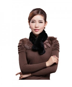 Mingxin real rabbit fur scarf concise slim style shawl warm collar shawl stole - Black - CI127LUCNKX