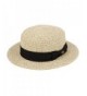 Men's Summer Boater Straw Pork Pie Derby Fedora Flat Top Gambler Hat Natural - C312FFMR4M1