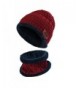 BUUFAN Chic Winter Beanie Outerdoor Hat Scarf Set Warm Knit Hat Thick Knit Skull Cap For Men Women - Wine Red - C01894HG3OL