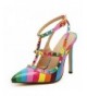 Yaheeda Women's Multicolor High Heels Rivets Rainbow Stiletto Sandals Pumps Shoes - colorful - CP12FBBDCSV