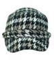 Black Houndstooth Plaid Cadet Cap