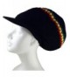 Rasta Dread Knit Tam Hat - Large Round Black/Red/Yellow/Green- with Brim - CD11YIYGY6P