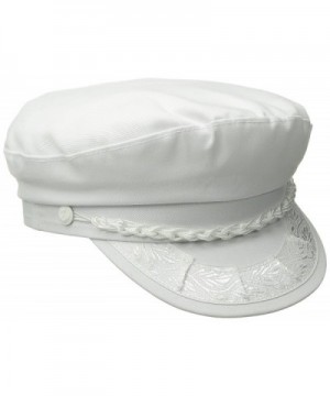 Aegean Unisex Cotton Greek Fisherman's Cap - White - CF11NT6N6WX