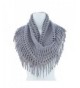 New Design Fringe Knitted Crochet Cutout Infinity Scarf V241 (Light Gray) - C2129SXZ88F