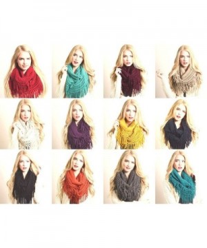 Design Fringe Knitted Crochet Infinity in Fashion Scarves