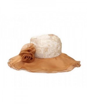 Ladies Lace Cap Coffee Sun Hat Beach Hat Wide Brim Floppy Hat for women - CX11I5X8QPH