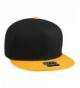 Otto Snap Cotton Twill Round Flat Visor 6 Panel Pro Style Snapback Hat - Gld/Blk/Blk - CR12FN5VYW1