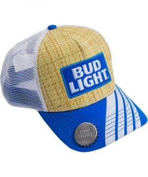 Budweiser Men's Bud Light Straw Baseball Cap With Bottle Opener Brim- Natural- One Size - CQ17X65IRHM