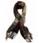 JSL Super Soft Luxurious Classic Plaid Style Cashmere Feel Winter Scarf - Grey Beige Square - CD189RYM0S5