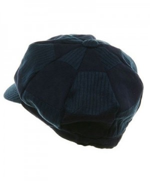 Suede Corduroy Checker Newsboy Cap Navy